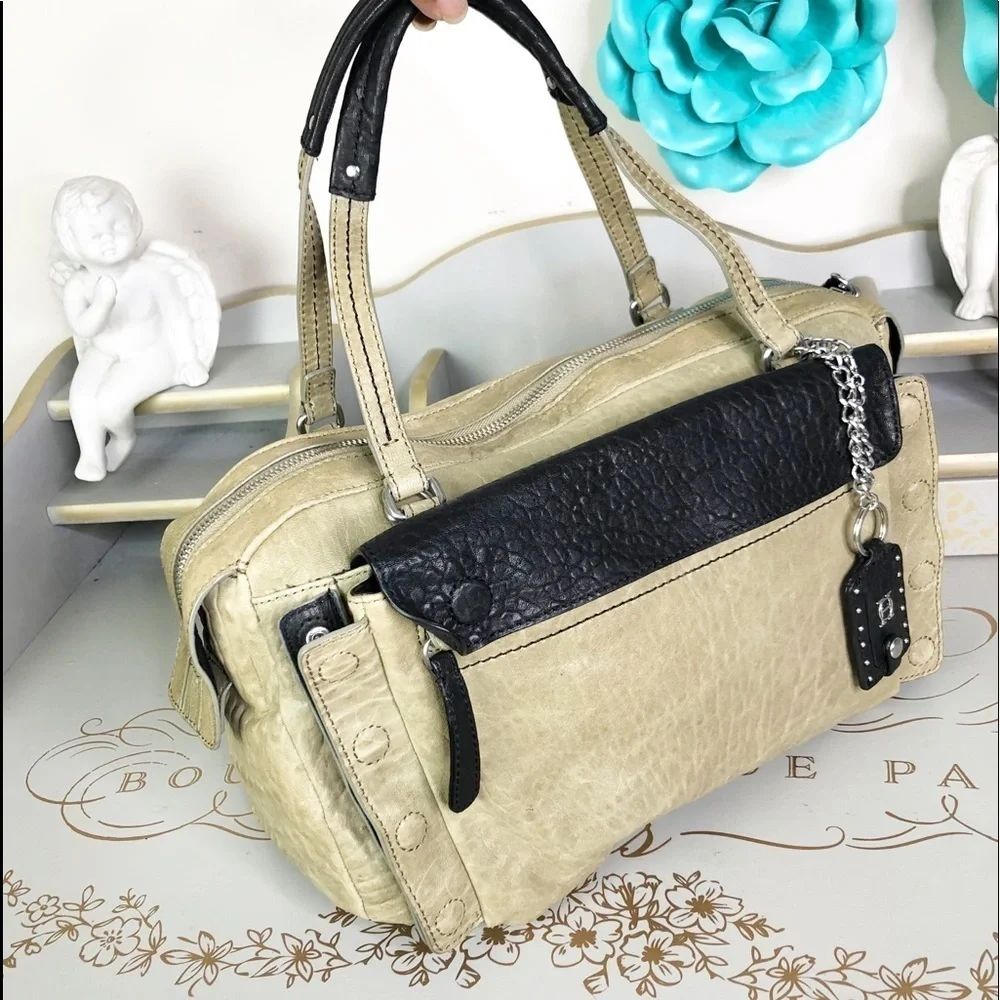 OLIVIA Harris olive green & black hobo bag